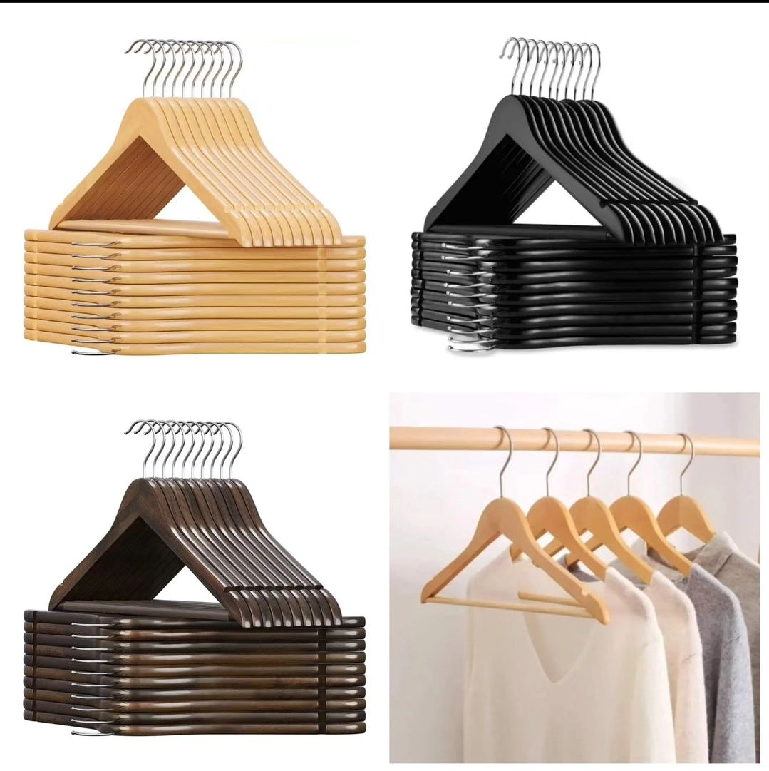 Skorter | 10 pieces wooden coat hangers