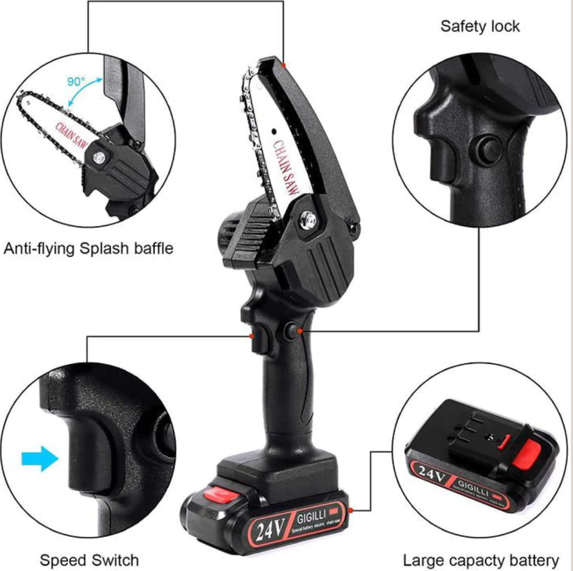 Skorter | Upgrade 24V Mini Chainsaw