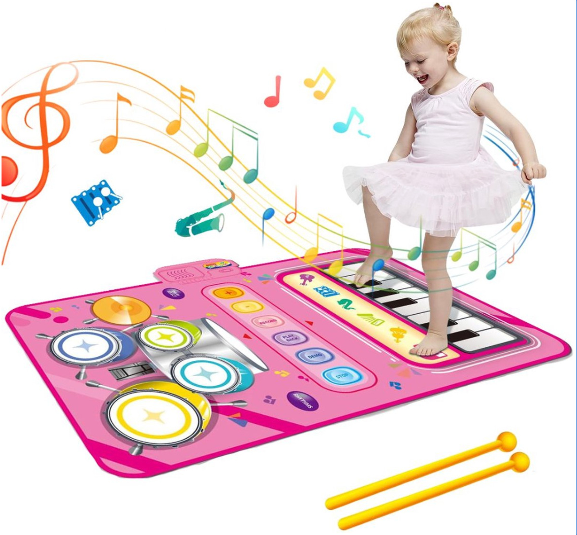 Skorter | PlayTune Sound Mat – Interactive Music Mat for Kids with 5 Instruments (Drums, Piano, Violin)