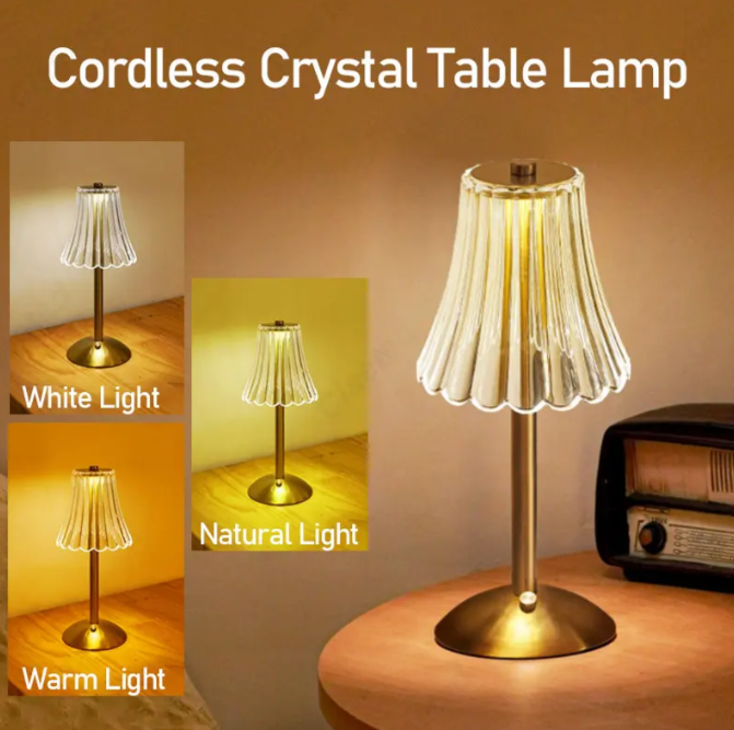 Skorter | Wireless Crystal Table Lamp with Dimming Function