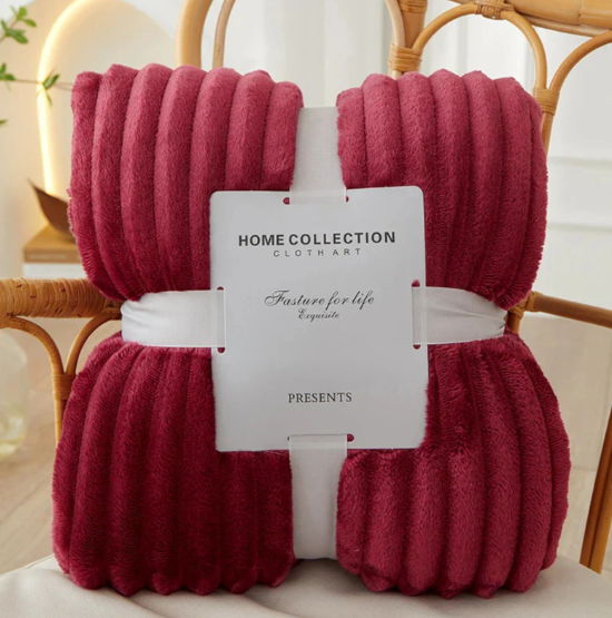 Skorter | Broad-striped flannel fleece blanket