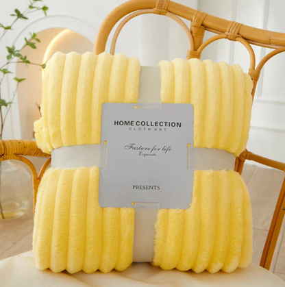 Skorter | Broad-striped flannel fleece blanket