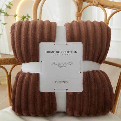 Skorter | Broad-striped flannel fleece blanket