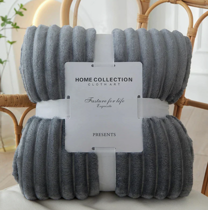 Skorter | Broad-striped flannel fleece blanket