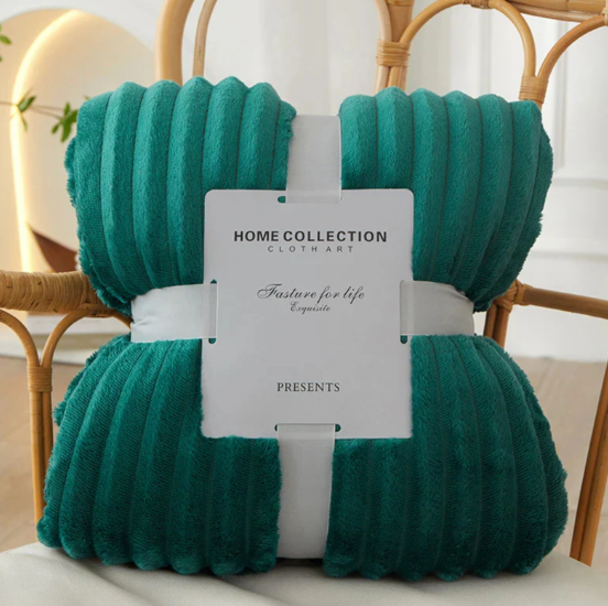 Skorter | Broad-striped flannel fleece blanket