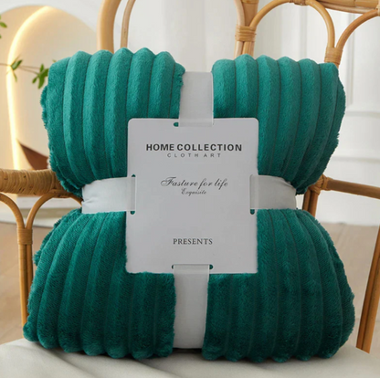 Skorter | Broad-striped flannel fleece blanket