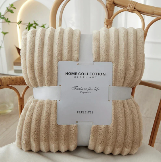 Skorter | Broad-striped flannel fleece blanket