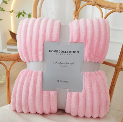 Skorter | Broad-striped flannel fleece blanket