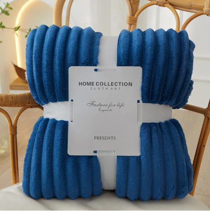 Skorter | Broad-striped flannel fleece blanket