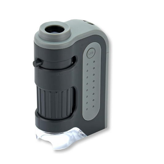 Skorter | Carson MicroBrite Plus 60x-120x LED Illuminated Pocket Microscope, Portable Handheld Microscope (MM-300)