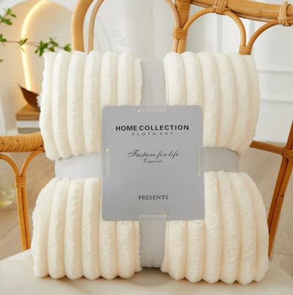 Skorter | Broad-striped flannel fleece blanket