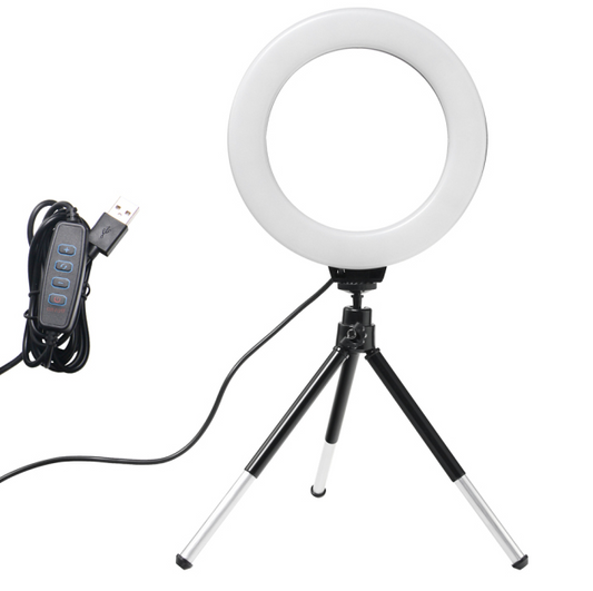 Skorter | Ring Light With Stand 6inch Holder For Live Stream LED Ring Light Youtube Video With Tripod