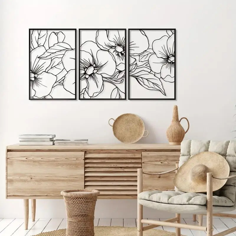 Skorter | Floral Single Line Wall Art