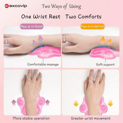 Skorter | Ergonomic Cat Paw Silicone Mouse Wrist Rest - Soft Cushion for Pain Relief