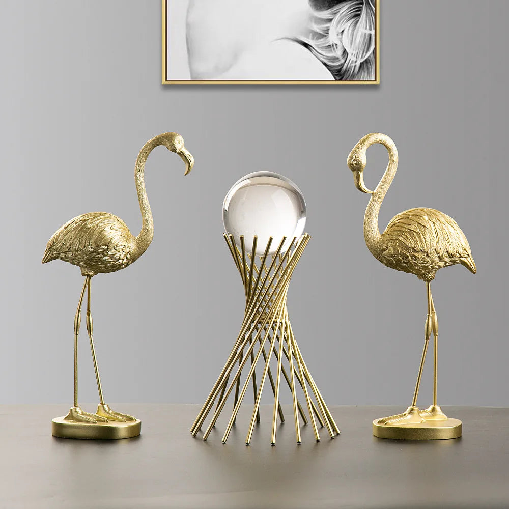 Skorter | Nordic Flamingo Figurine Figure Statue Sculpture Living Room Office Wedding Party Ornaments Home Decor Decoration Accessories