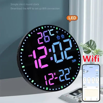 Skorter | WiFiTime - LED Wall Clock with Calendar and Dual Alarm Function