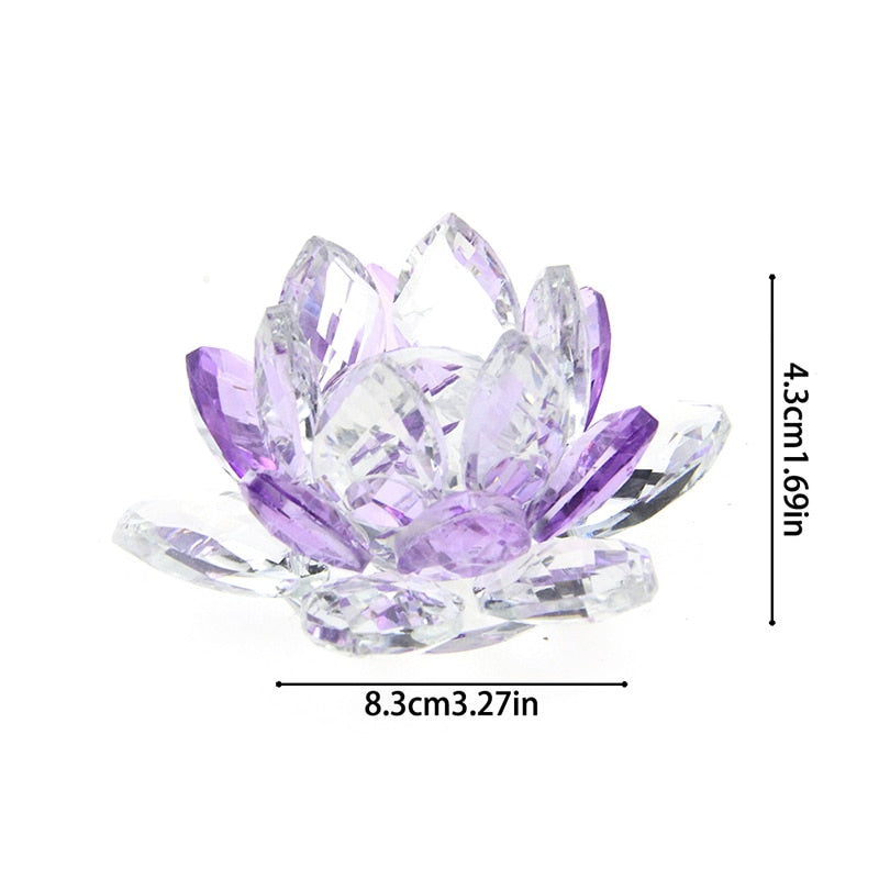 Skorter | Crystal Lotus Flower Craft Glass Paperweight Home Decoration Ornaments Figures Home Wedding Party Decor Gifts Souvenir