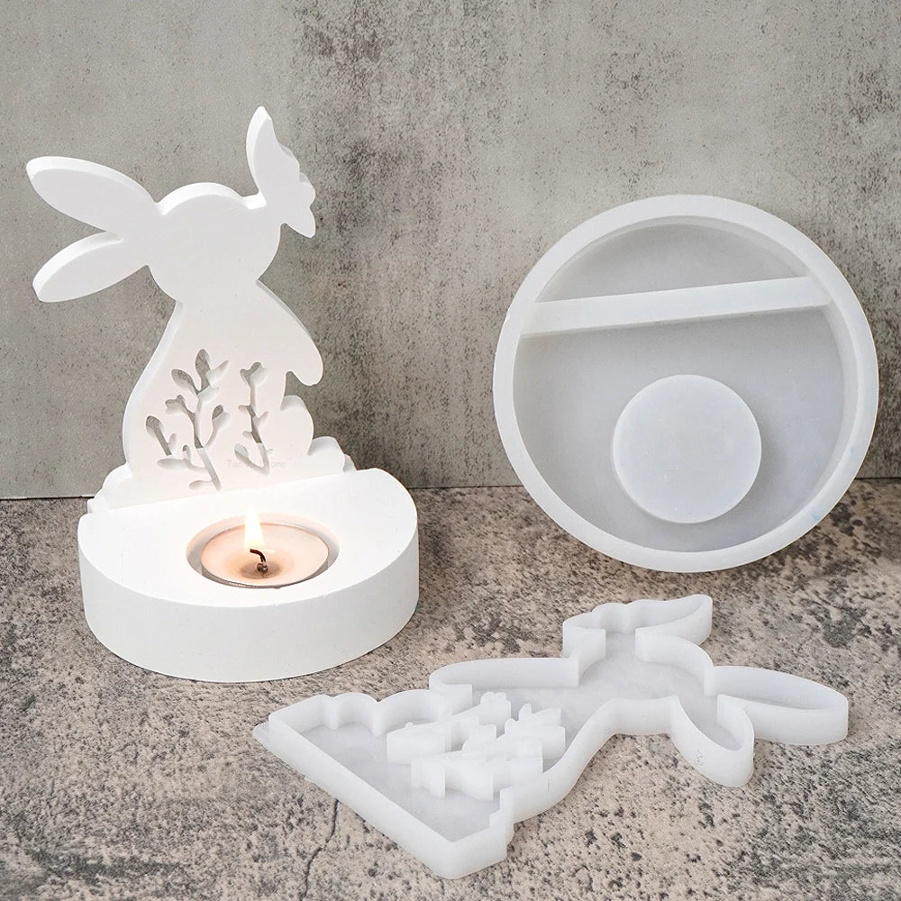 Skorter | DIY Rabbit & Butterfly Candle Holder Silicone Mold