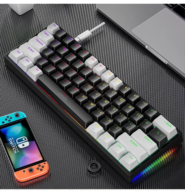 Skorter | K620 Mini Gaming Mechanical Keyboard - 61 Keys RGB