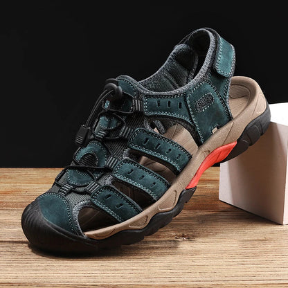 Skorter | Summer Men's Outdoor Sandals Beach Shoes Genuine Leather Trekking Hiking