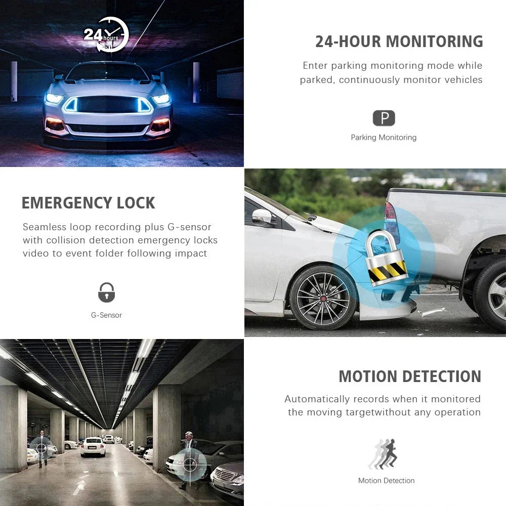 Skorter | 3-Channel 1080P Dash Cam with Triple-Lens & In-Vehicle Recording