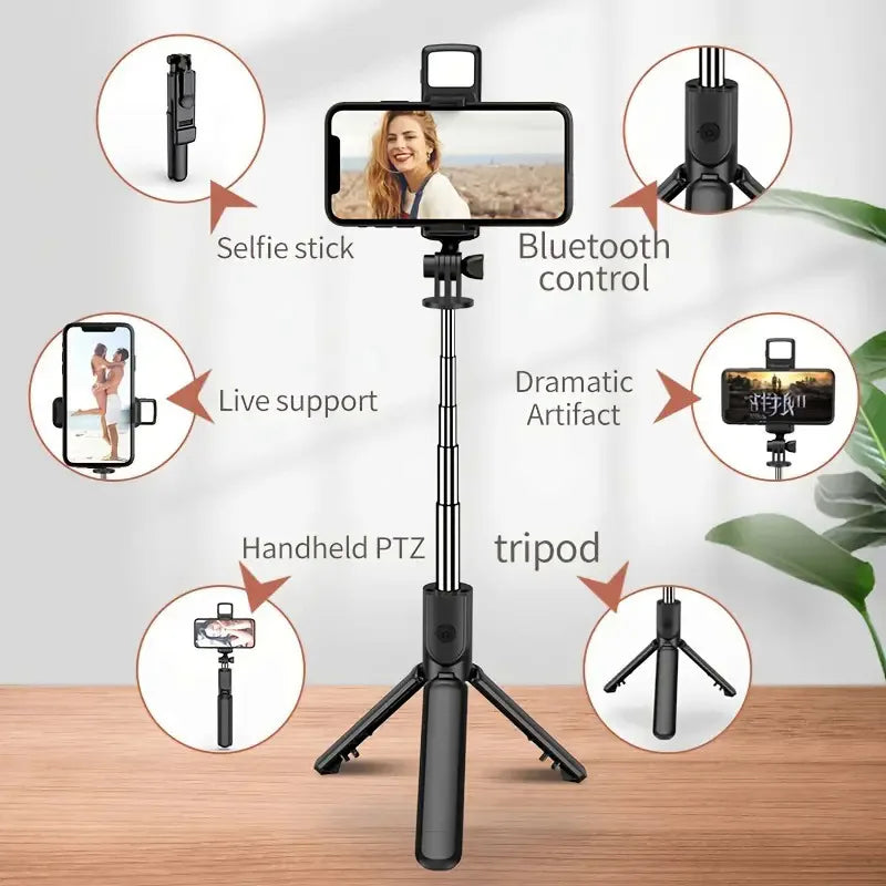 Skorter | Expandable Portable iPhone Tripod Selfie Stick with Detachable BT Wireless Remote