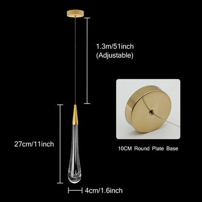 Skorter | Crystal LED Pendant Lights: Perfect for Bedroom, Dining Room, Bar - Water Drop Chandelier, Stair Lamp for Interior Decoration