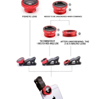 Skorter | 3-in-1 Fisheye Phone Lens Wide Angle Macro Kit