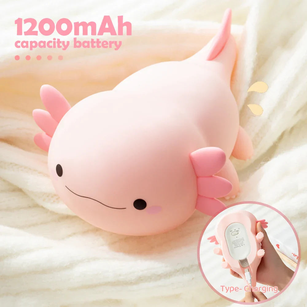 Skorter | Axolotl Silicone Night Light - Touch Table Lamp
