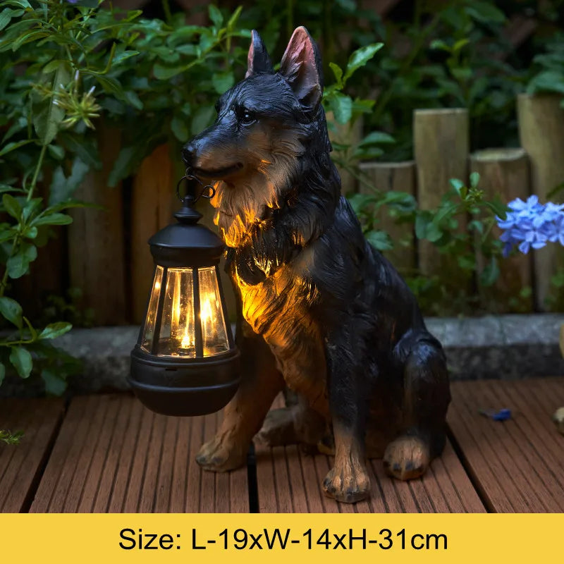 Skorter | Solar-Powered Outdoor Resin Dog Statue Lamp