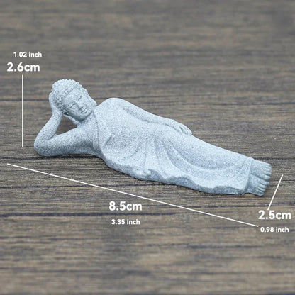 Skorter | Buddha Stone Statue Small Buddhist Monks Tibetan Buddhism Figures Zen Garden Ornament Meditation Home Aquarium Decoration