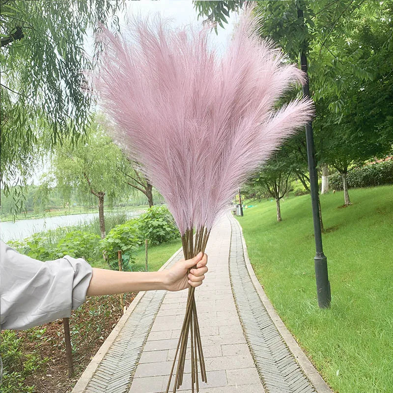 Skorter | 5 pieces 100 cm Artificial Pampas Grass Dried Flower Bouquet Wedding Party Decoration Home Room DIY Artificial Plants Decoration Supplies