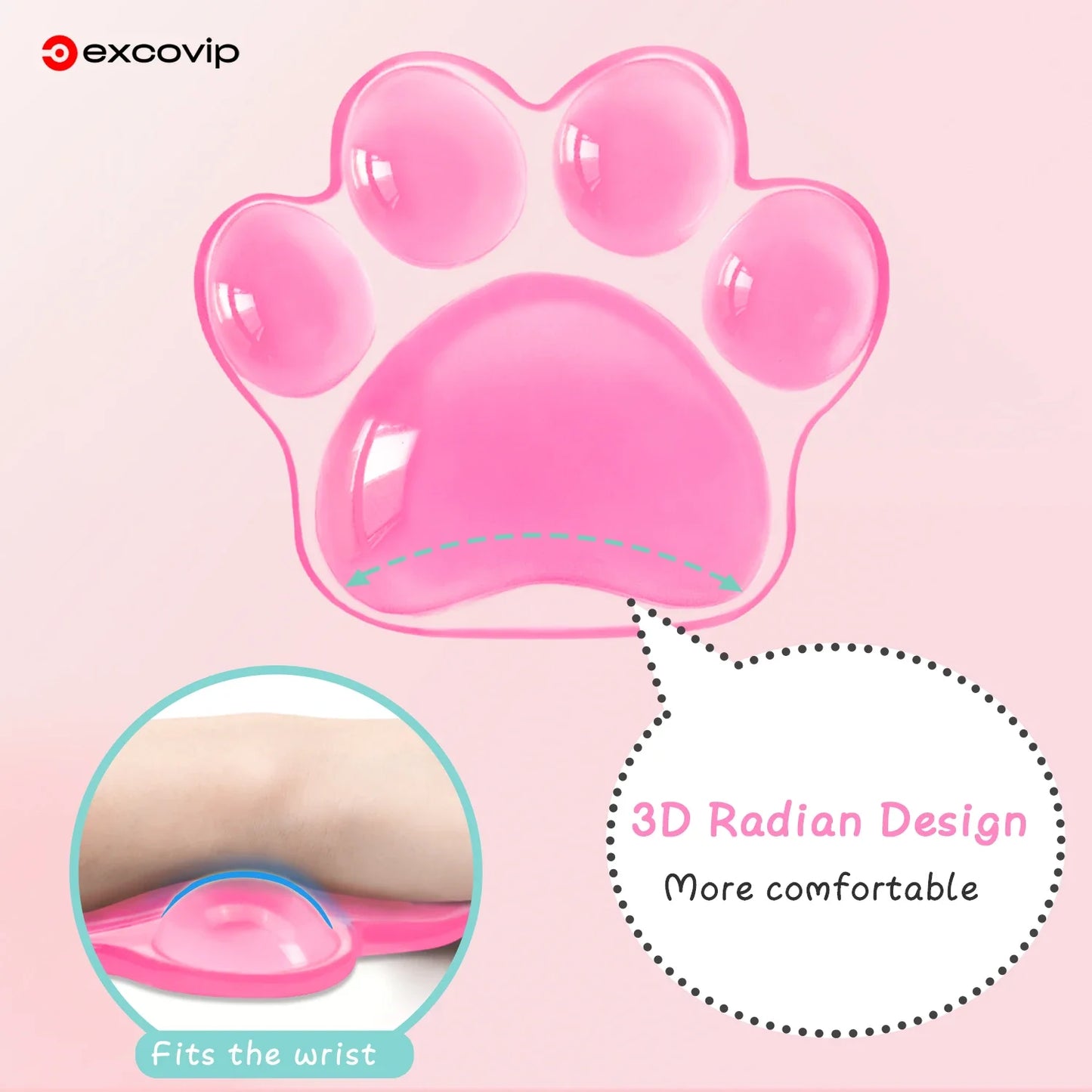 Skorter | Ergonomic Cat Paw Silicone Mouse Wrist Rest - Soft Cushion for Pain Relief