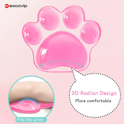 Skorter | Ergonomic Cat Paw Silicone Mouse Wrist Rest - Soft Cushion for Pain Relief