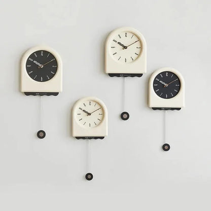 Skorter | Cream Pendulum - Korean Style Wall Clock with Modern Design