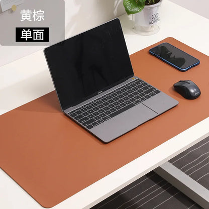 Skorter | Large White Waterproof PU Leather Mouse Pad - Non-Slip Gaming Desk Mat