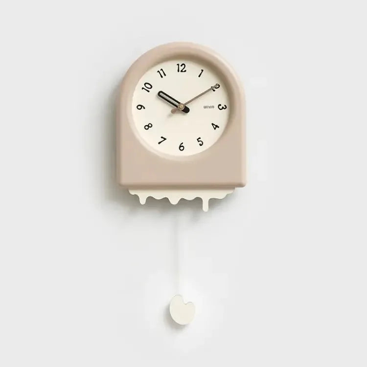 Skorter | Cream Pendulum - Korean Style Wall Clock with Modern Design