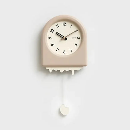 Skorter | Cream Pendulum - Korean Style Wall Clock with Modern Design