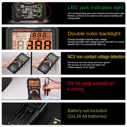 Skorter | HT118 Digital Multimeter - True RMS Auto Range NCV