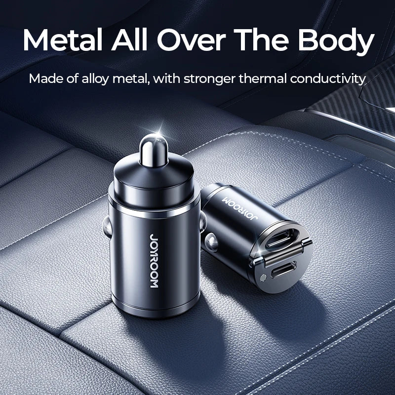 Skorter | 30W Pull Ring Car Charger - USB Type-C Dual Fast Charging Ports