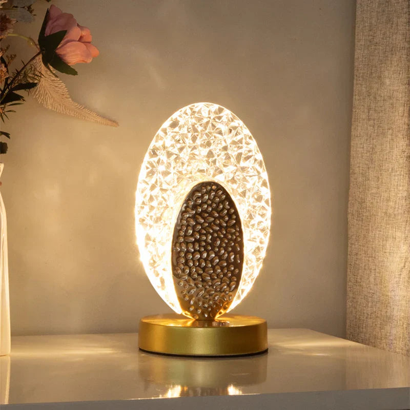 Skorter | Crystal LED Table Lamp: Dimmable, USB Charging, Touch & Remote Control