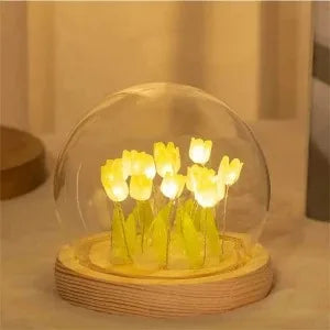 Skorter | Colorful LED Tulip Night Light – DIY Handmade Decorative Lamp for the Bedroom, Battery Operated, Multicolored Design
