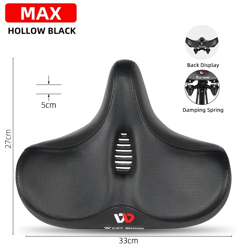 Skorter | Wide Ergonomic Bike Saddle – Comfortable Saddle with Shock Absorption for City and Mountain Bikes