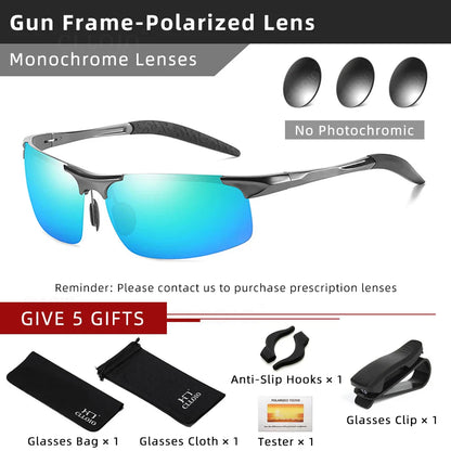 Skorter | Aluminum Photochromic Polarized Sunglasses Men’s Day Night Anti-Glare UV Chameleon Eyewear