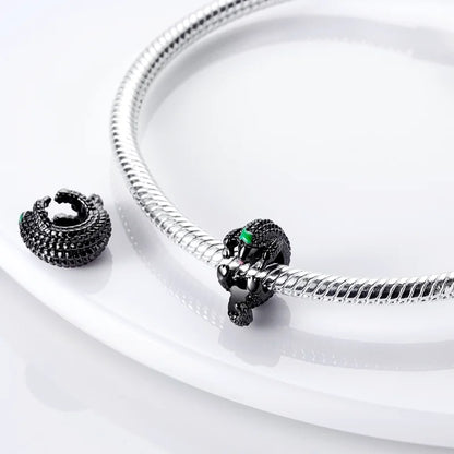 Skorter | 925 Silver Golden Leopard Charms Beads Colorful Chameleon Rhinoceros Lion Scarab Cat Pendant Compatible with Original Pandora Bracelet Jewelry