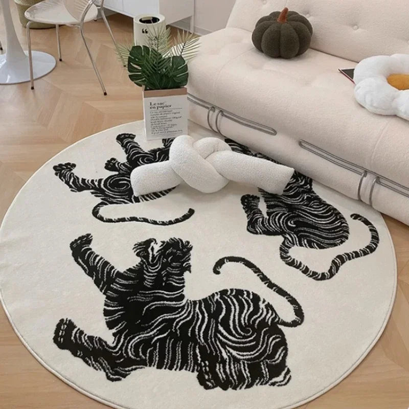 Skorter | ara's Tigerstripes Plush Rug - soft, stylish, and durable for living rooms, bedrooms, and more!