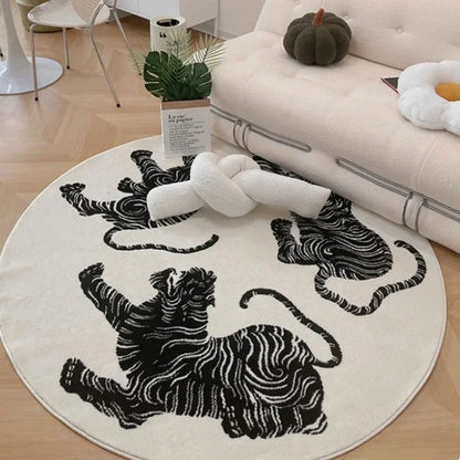 Skorter | ara's Tigerstripes Plush Rug - soft, stylish, and durable for living rooms, bedrooms, and more!