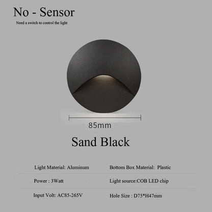 Skorter | Modern waterproof IP65 LED recessed wall lamp for outdoor lighting - 3W embedded step & staircase balcony portal light