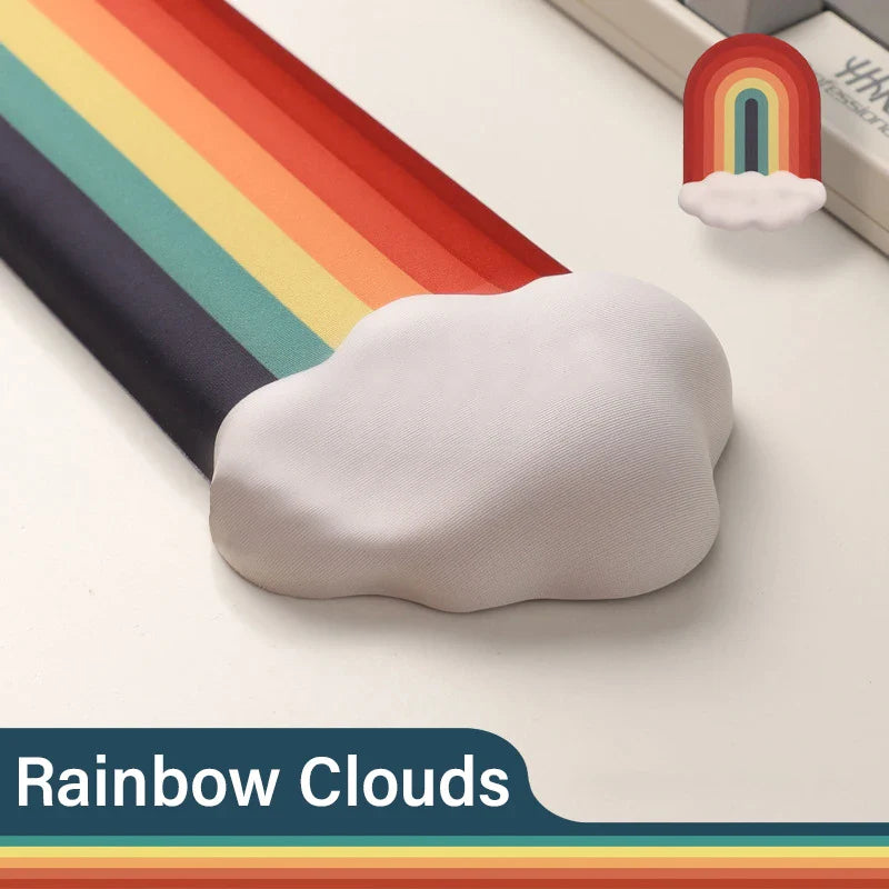 Skorter | Ergonomic Rainbow Mouse Pad with Memory Foam Wrist Rest