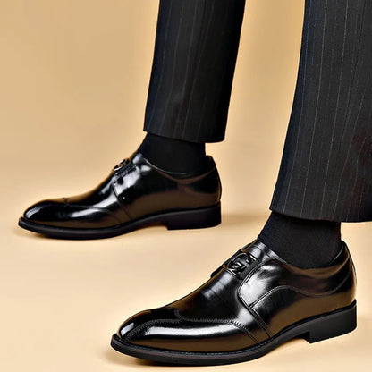Skorter | Men's Leather Shoes Stylish Men's Shoes Pointed Oxford Wedding Leather Men's Dress Shoes Gentleman Office Man Shoe